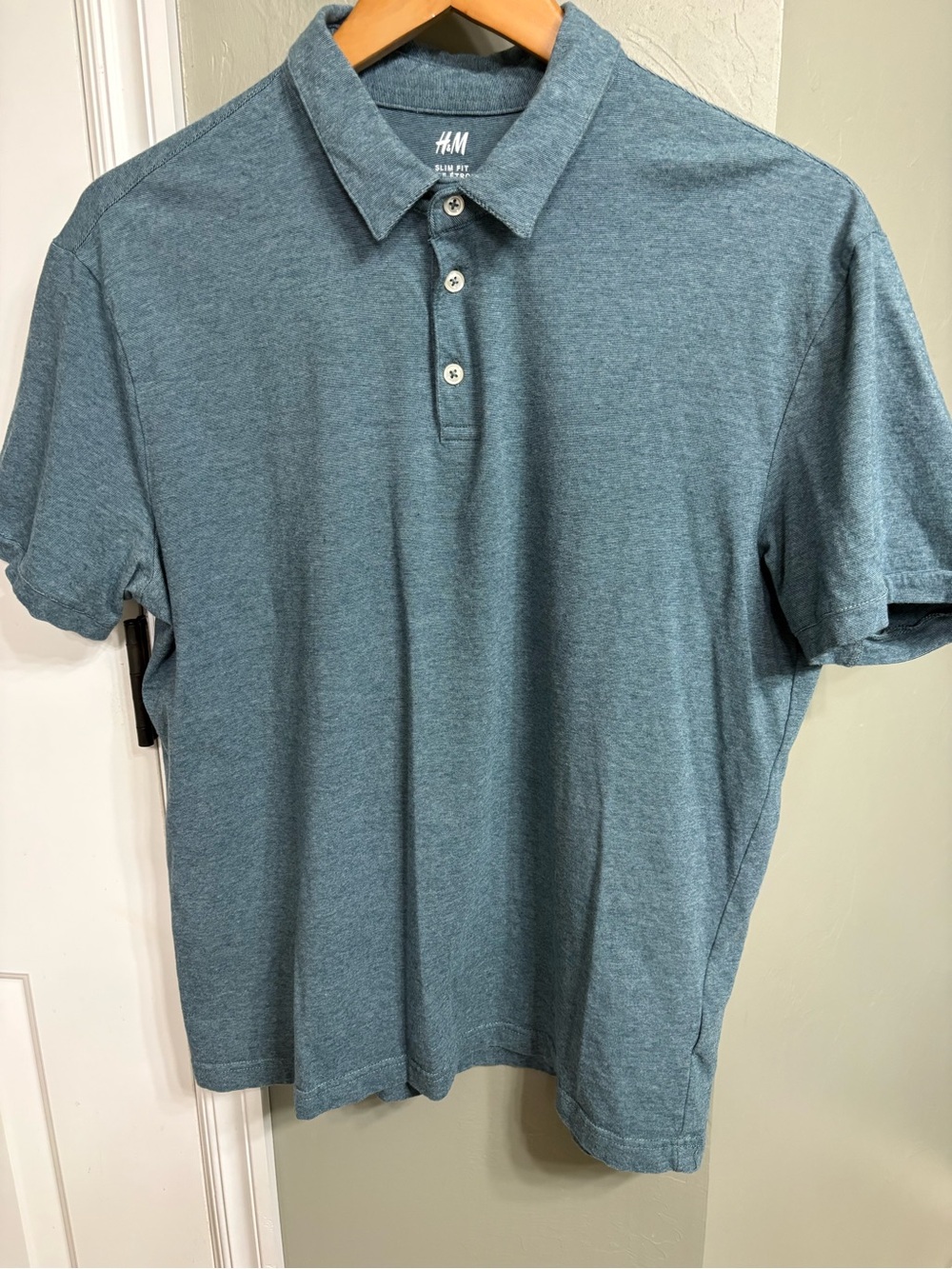 H&M Men's Heather Teal Polo